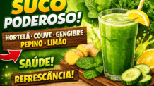 🍃 Suco Natural com Hortelã, Couve, Gengibre, Pepino e Limão: Por que tantas pessoas estão incluindo essa combinação na rotina?