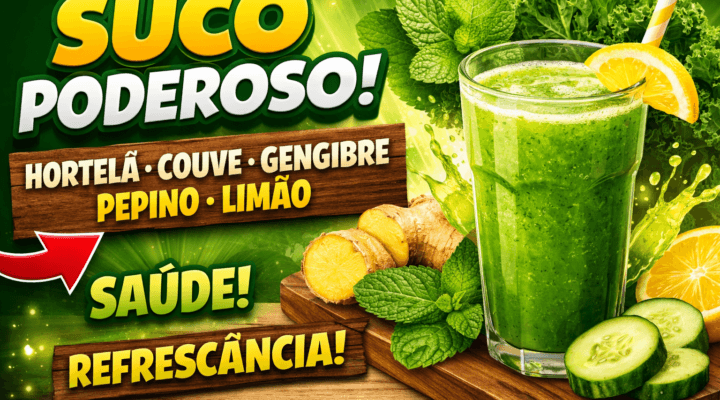 🍃 Suco Natural com Hortelã, Couve, Gengibre, Pepino e Limão: Por que tantas pessoas estão incluindo essa combinação na rotina?